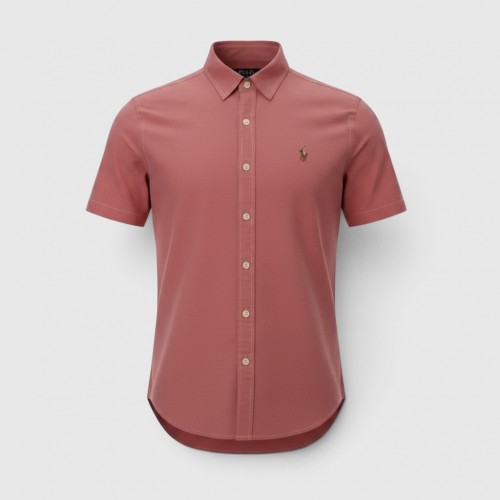 Ralph Lauren Polo Ανδρικό Πουκάμισο Κοντομάνικο Ροζ / Pre-Owned